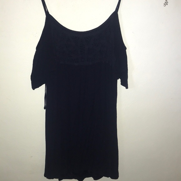 Navy blue dress with over the shoulder and straps - Picture 1 of 2
